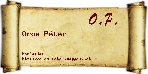 Oros Péter névjegykártya