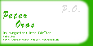 peter oros business card